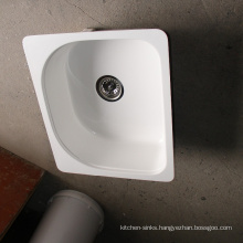 Factory color uniformity acrylic solid surface single bowl resin kitchen concrete sink